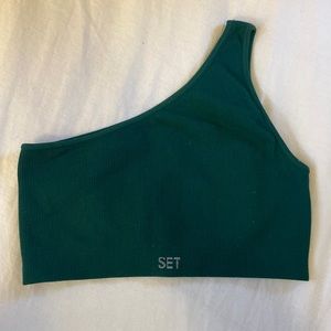 SET active - one shoulder green top - size M